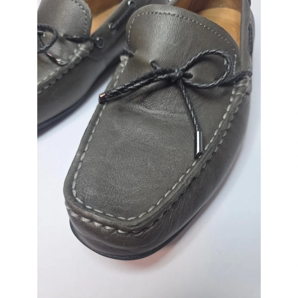 Vionic Luca Mens Olive Green Leather Driving Loafers Size 7 Orthotic Slip On